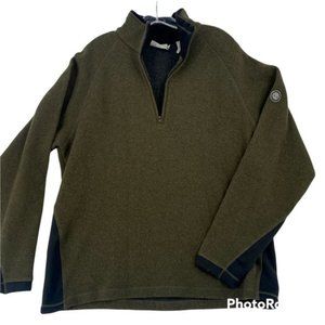 Timberland Men's Size XL Quarter Zip Pullover Sweater Jacket Green L/S Outdoor